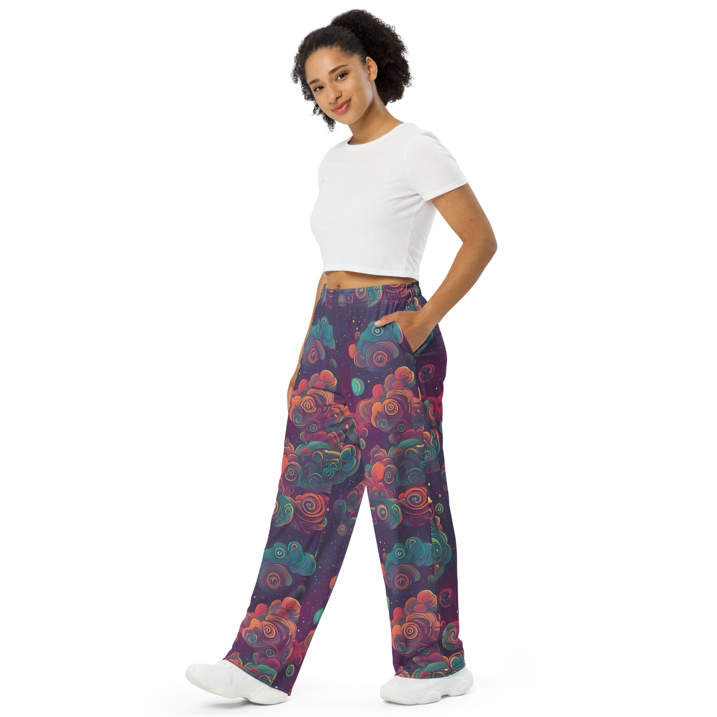 Wide-Leg Pants - Nebula Dreamscape