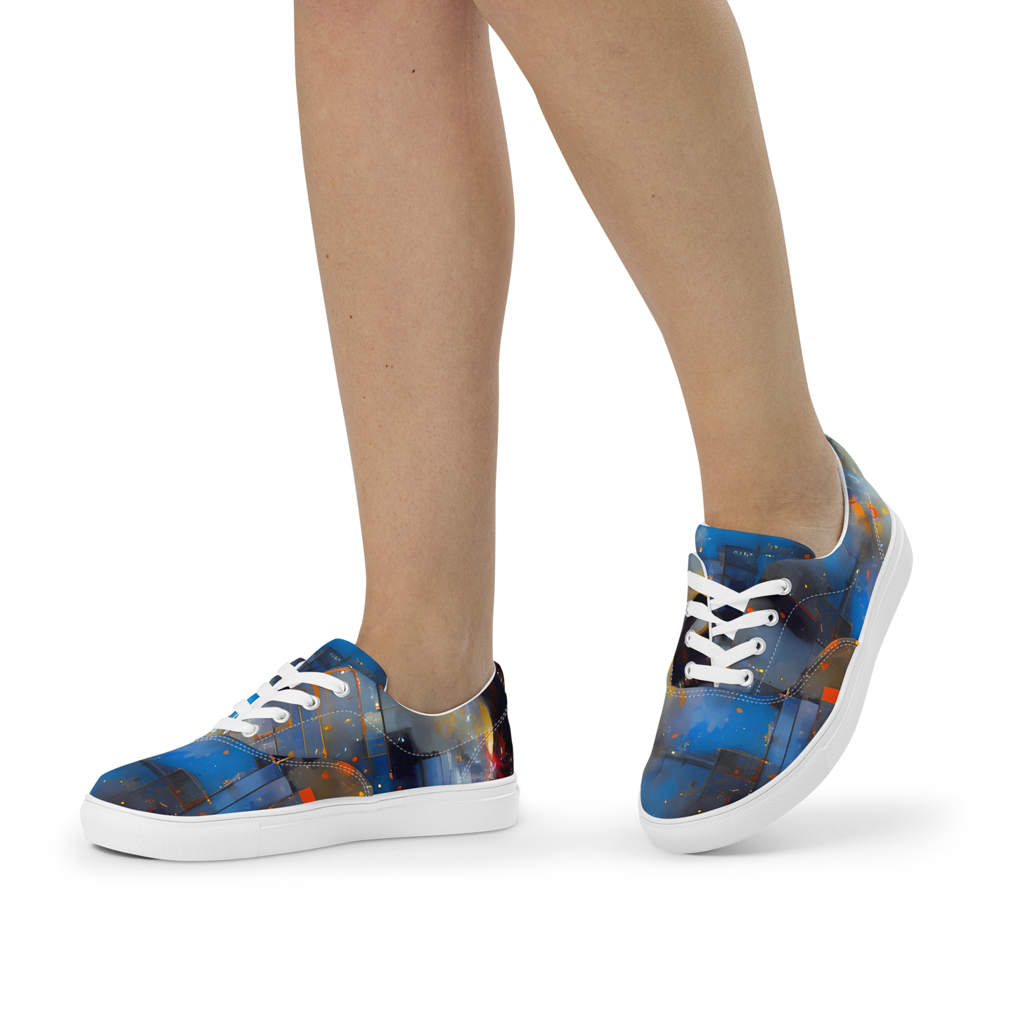 Women's Lace-Up Canvas Shoes - Neoblock Fusion