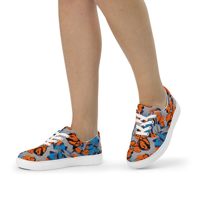 Women's Lace-Up Canvas Shoes - Flutter Wave