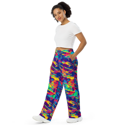 Wide-Leg Pants - Spectrum Streaks
