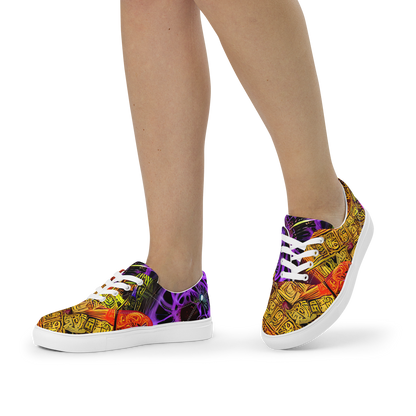 Women's Lace-Up Canvas Shoes - Neon Glyphworks