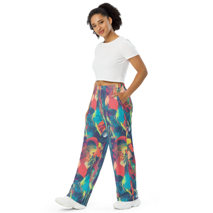 Wide-Leg Pants - Neon Aurora