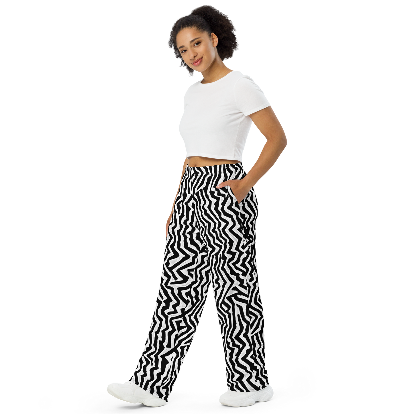 Wide-Leg Pants - Static Swirl