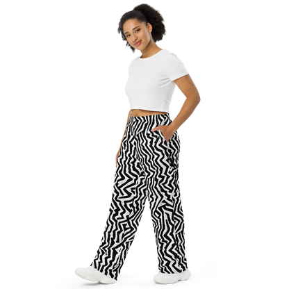 Wide-Leg Pants - Static Swirl