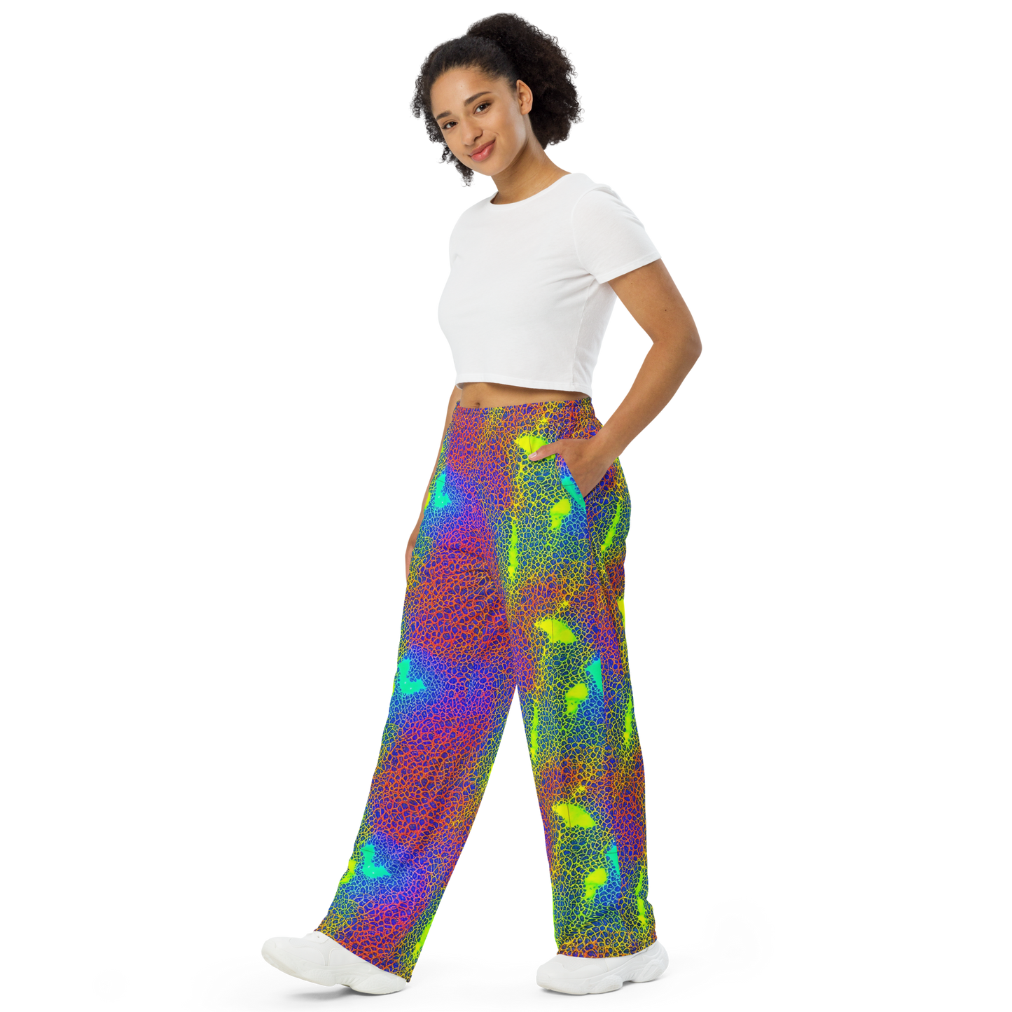 Wide-Leg Pants - Prismatic Web