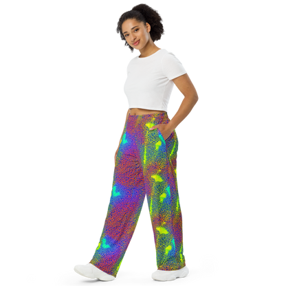 Wide-Leg Pants - Prismatic Web