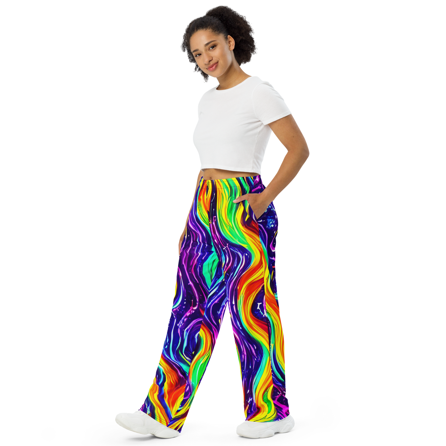 Wide-Leg Pants - Galactic Flames