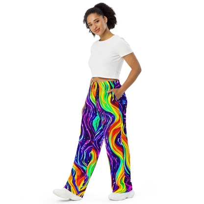 Wide-Leg Pants - Galactic Flames