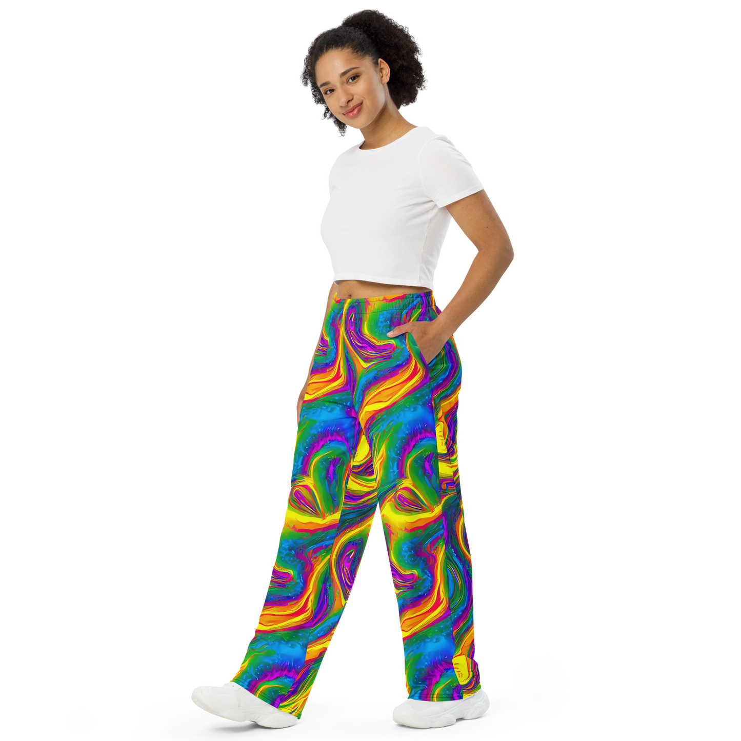 Wide-Leg Pants - Electric Aurora