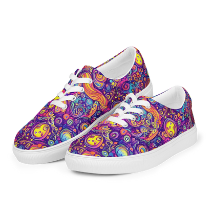 Women's Lace-Up Canvas Shoes - Festival of Whimsy