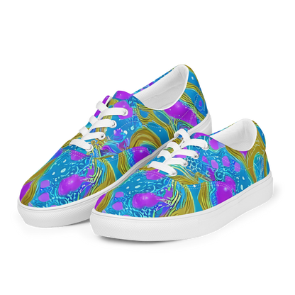 Women's Lace-Up Canvas Shoes - Mystic Waves