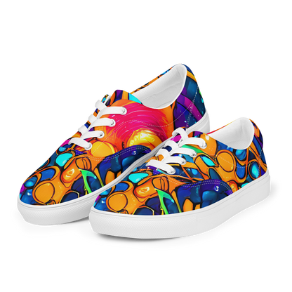 Men's Lace-Up Canvas Shoes - Iridescent Nebula