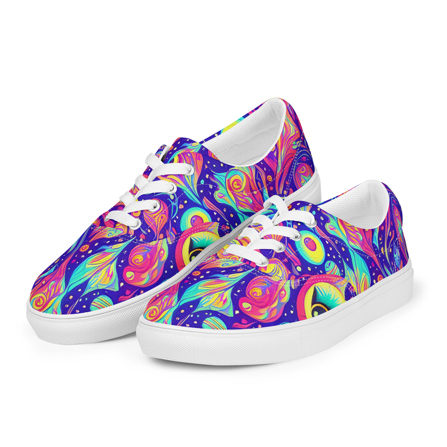 Women's Lace-Up Canvas Shoes - Mystic Petal Dance