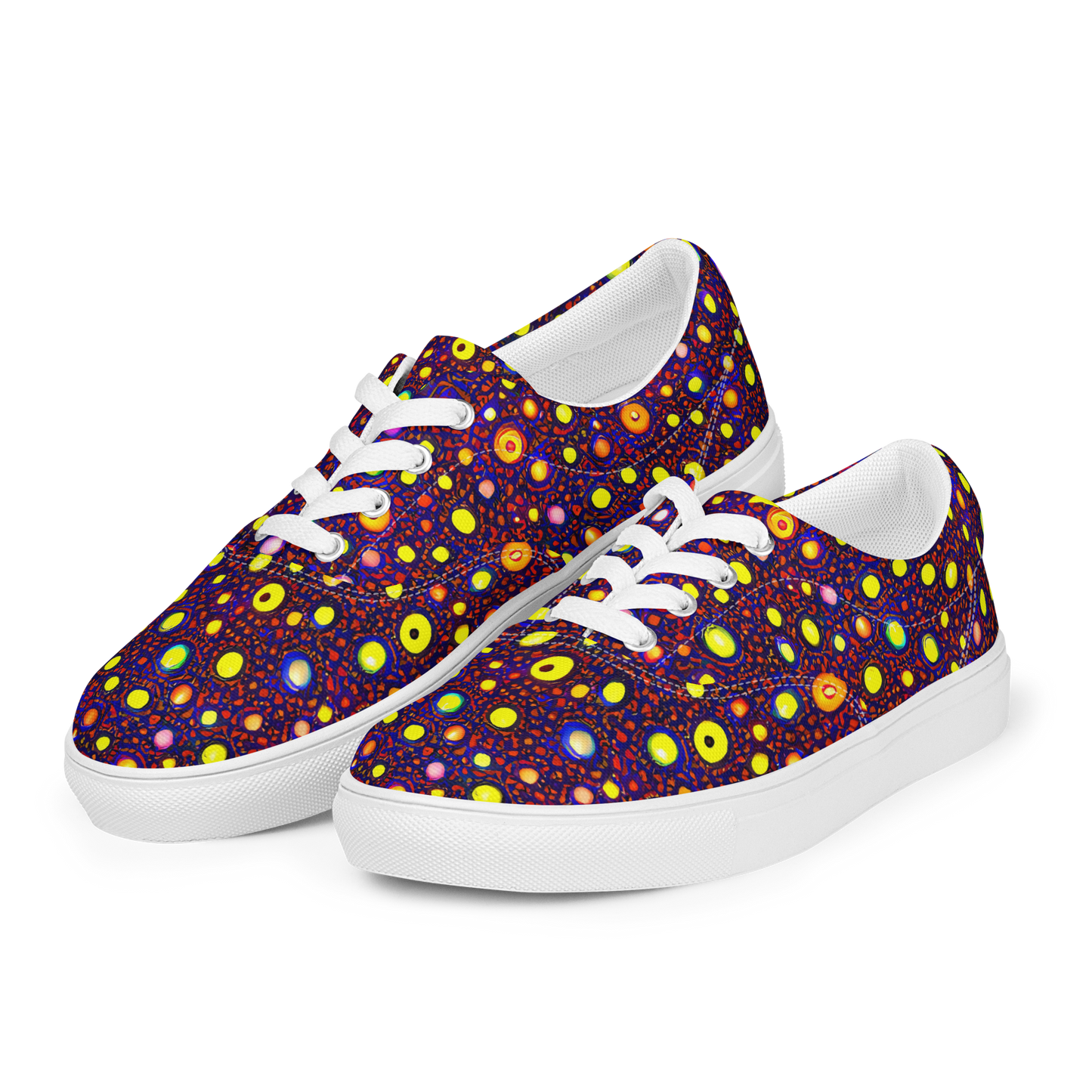 Men's Lace-Up Canvas Shoes - Cosmic Dotscape