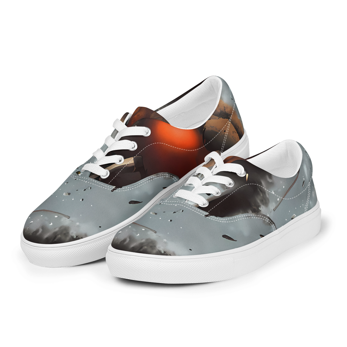 Men's Lace-Up Canvas Shoes - Celestial Collision