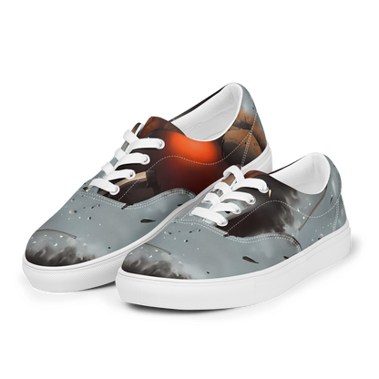 Men's Lace-Up Canvas Shoes - Celestial Collision