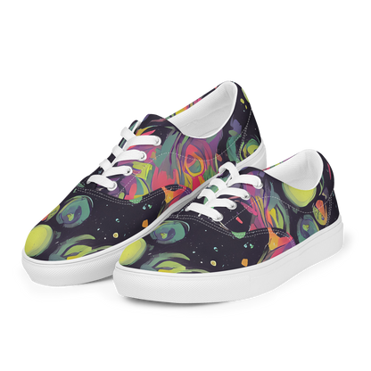 Women's Lace-Up Canvas Shoes - Psychedelic Drift