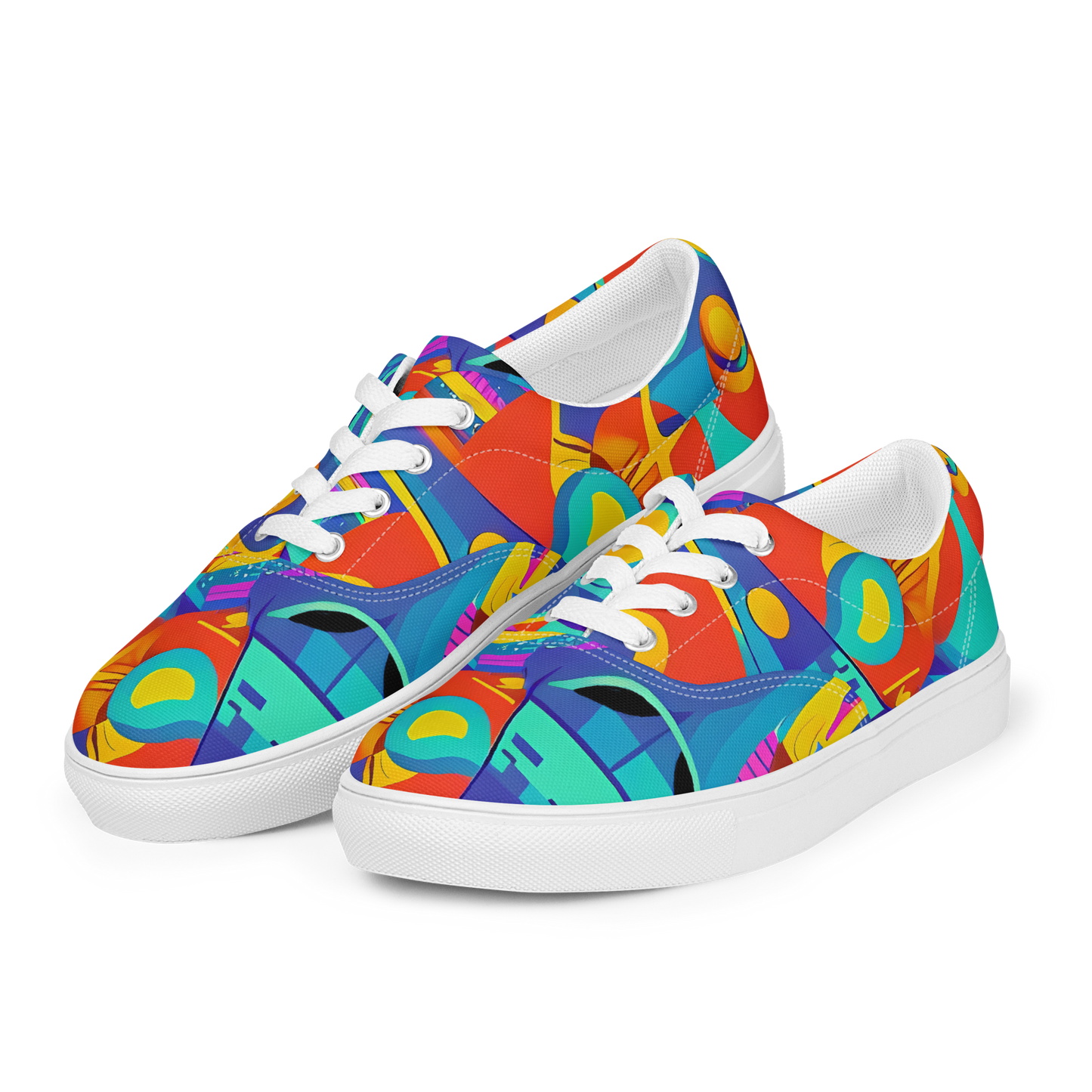 Women's Lace-Up Canvas Shoes - Blast of Color