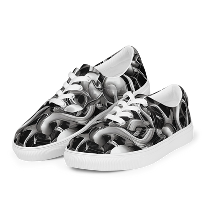 Women's Lace-Up Canvas Shoes - Fluid Monochrome