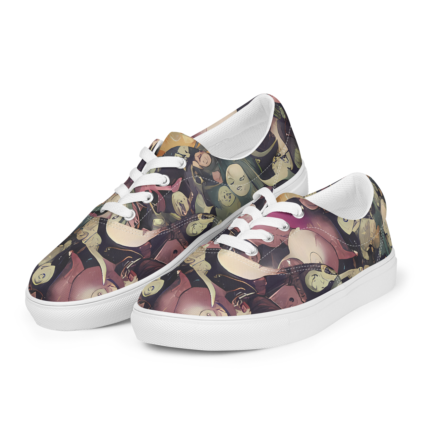 Women's Lace-Up Canvas Shoes - Visions of the Unseen