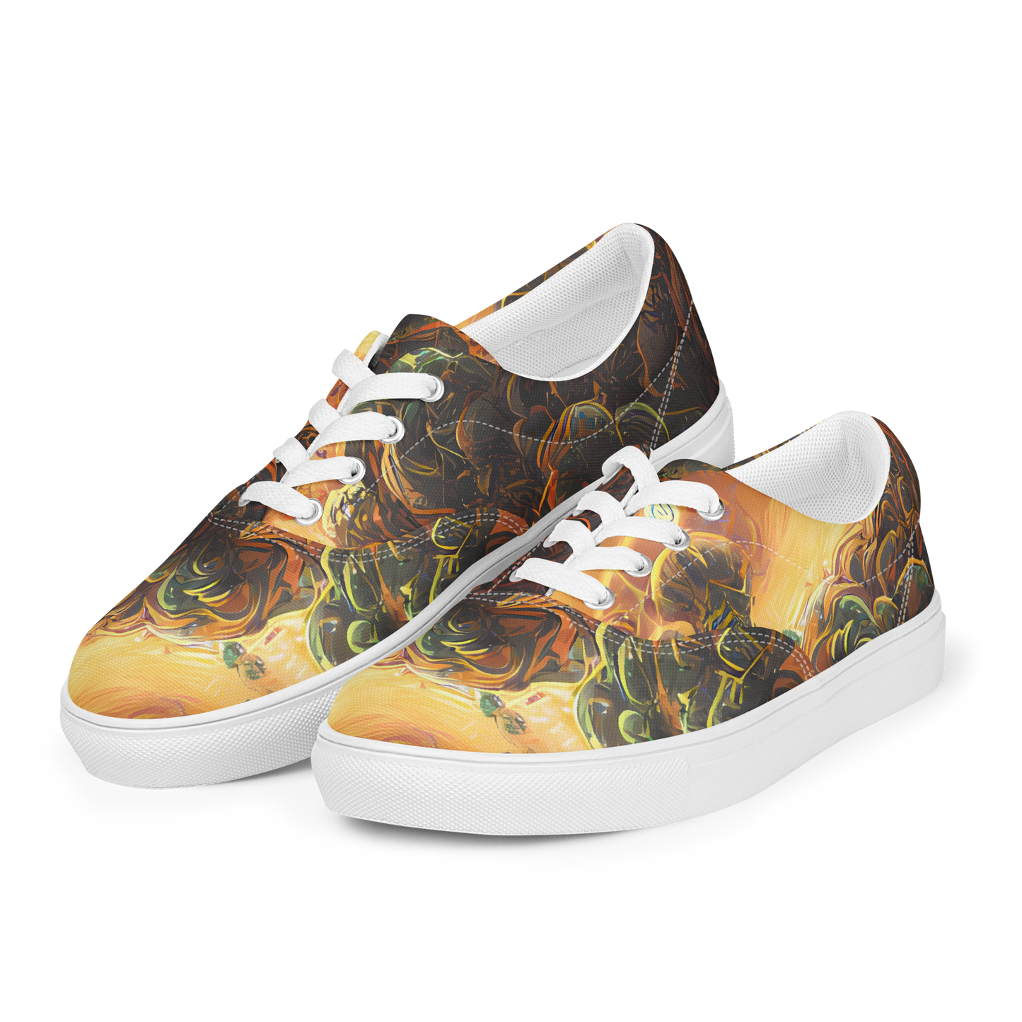 Women's Lace-Up Canvas Shoes - Volcanic Cascade