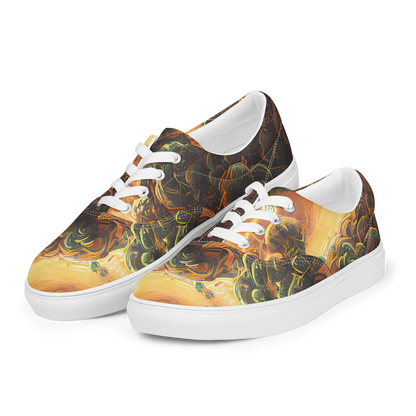 Women's Lace-Up Canvas Shoes - Volcanic Cascade