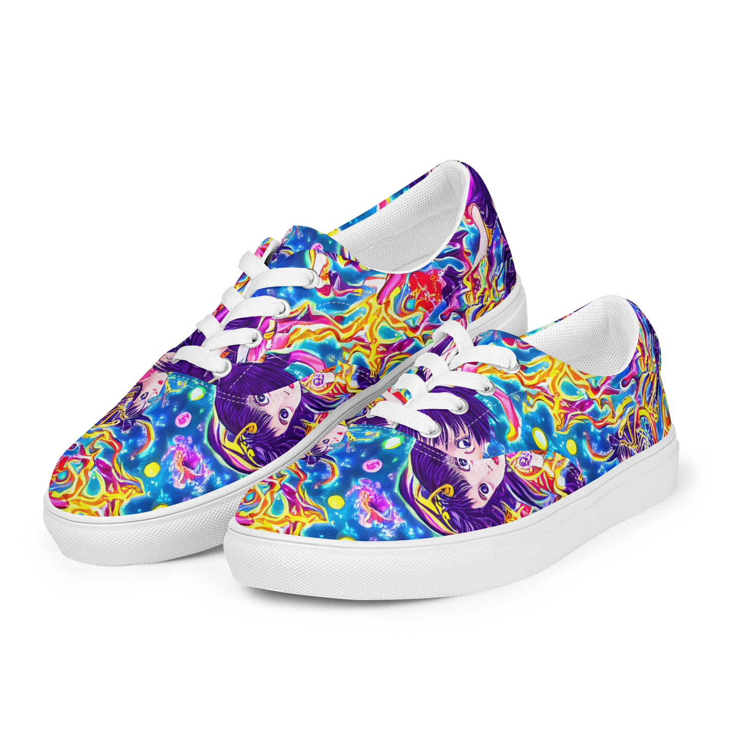 Women's Lace-Up Canvas Shoes - Aquatic Whim