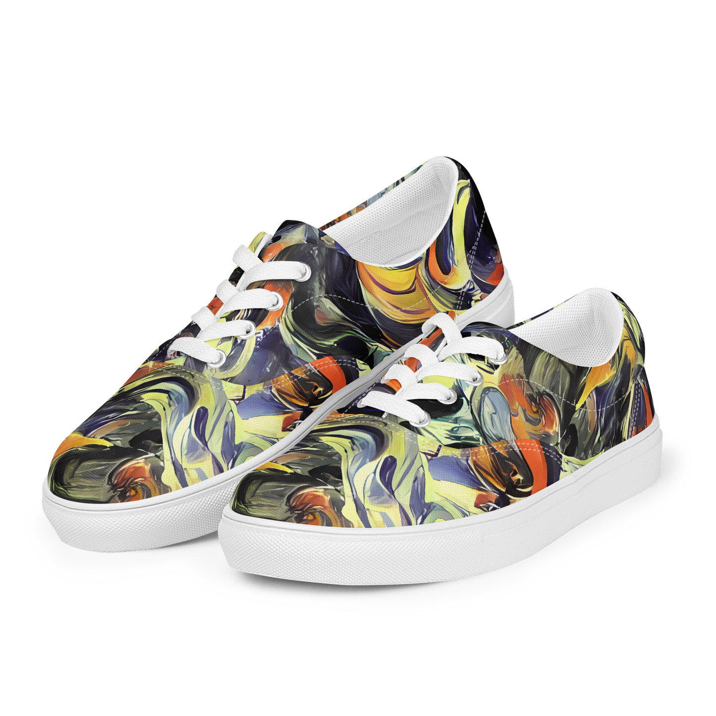 Women's Lace-Up Canvas Shoes - Twilight Chaos