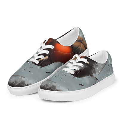 Women's Lace-Up Canvas Shoes - Celestial Collision