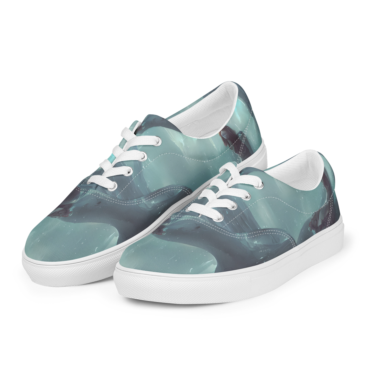 Women's Lace-Up Canvas Shoes - Liquid Serenity