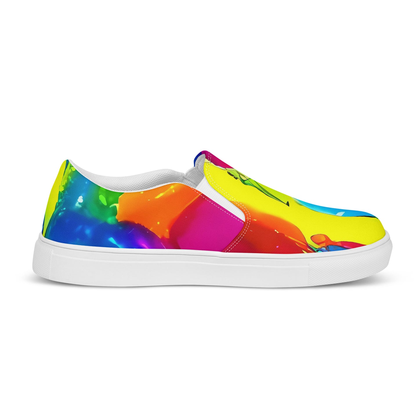 Women's Slip-On Canvas Shoes - Psychedelic Splash