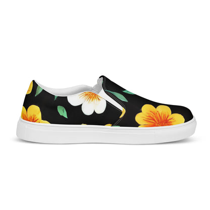 Women's Slip-On Canvas Shoes - Sunlit Blossoms