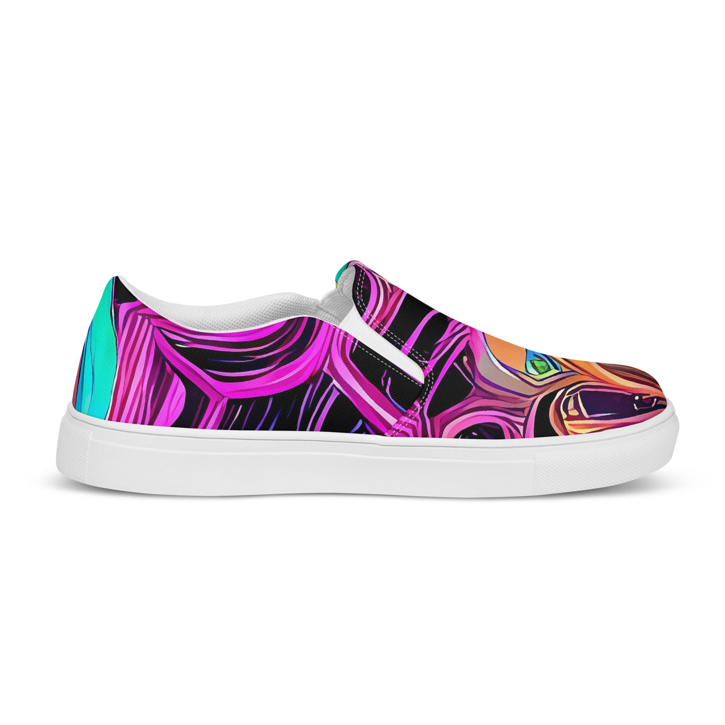 Women's Slip-On Canvas Shoes - Neon Drizzle