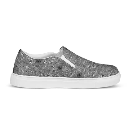 Women's Slip-On Canvas Shoes - Black And White Rhapsody