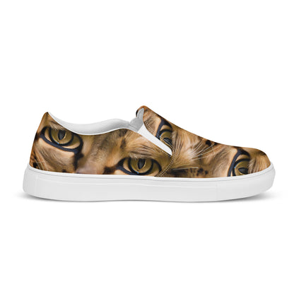 Women's Slip-On Canvas Shoes - Feline Whisper
