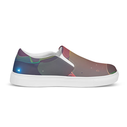 Women's Slip-On Canvas Shoes - Galactic Doodle