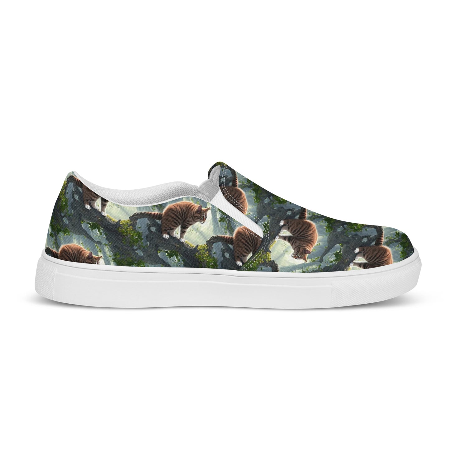 Women's Slip-On Canvas Shoes - Whiskered Enigma