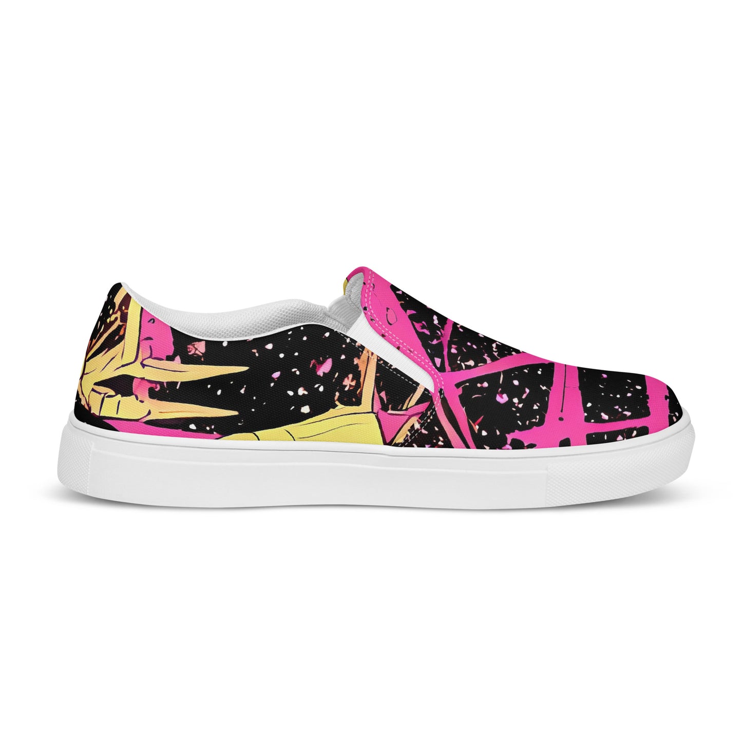 Women's Slip-On Canvas Shoes - Galaxy Graffiti