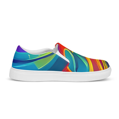 Women's Slip-On Canvas Shoes - Abstract Blaze