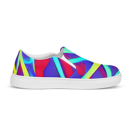 Women's Slip-On Canvas Shoes - Neo-Grid Rhapsody