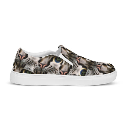 Women's Slip-On Canvas Shoes - Feline Mirage