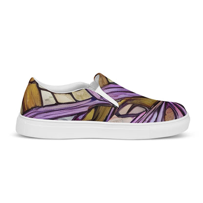 Women's Slip-On Canvas Shoes - Stained Glass Whirl