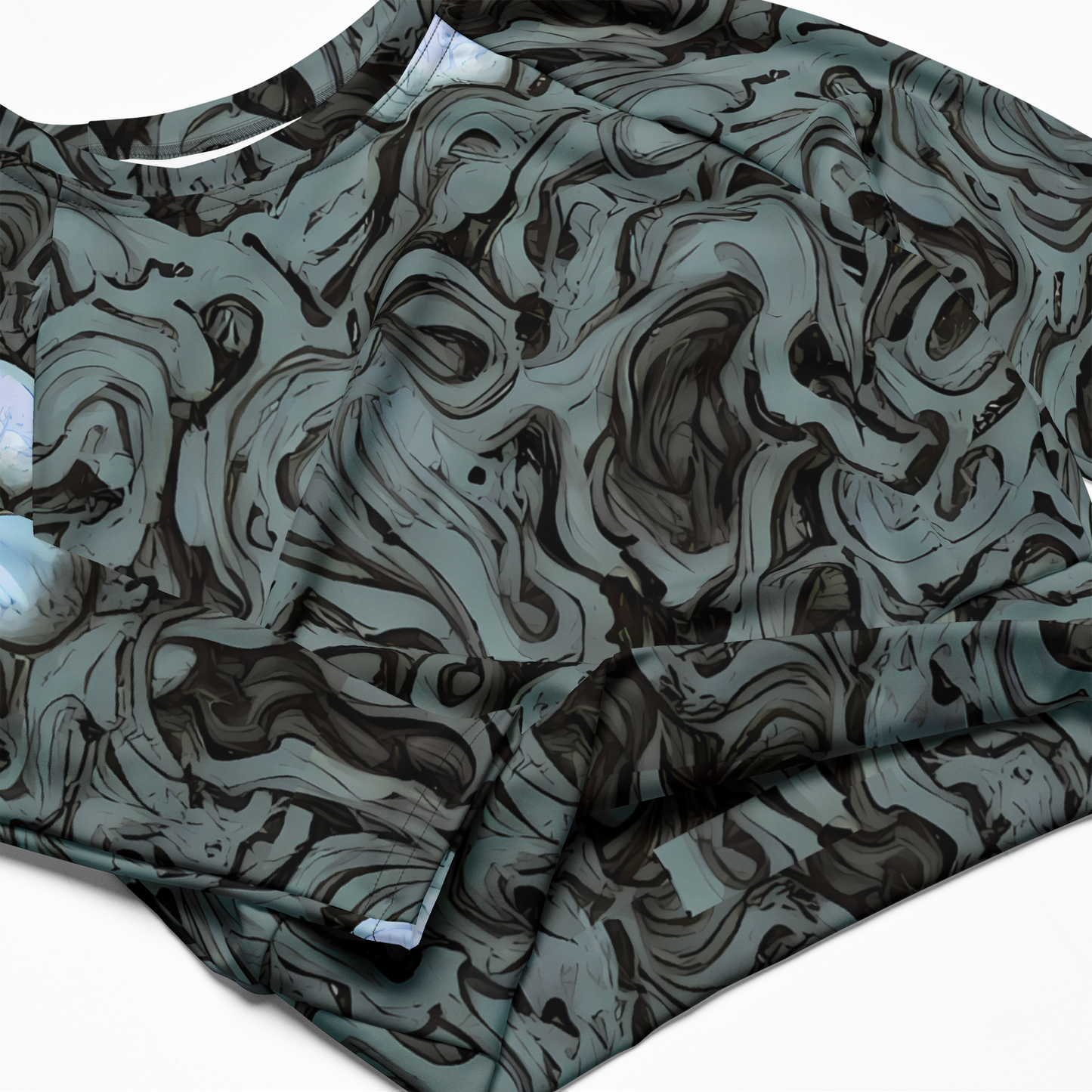 Long Sleeve Crop Top - Caruso Swirl