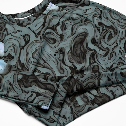 Long Sleeve Crop Top - Caruso Swirl