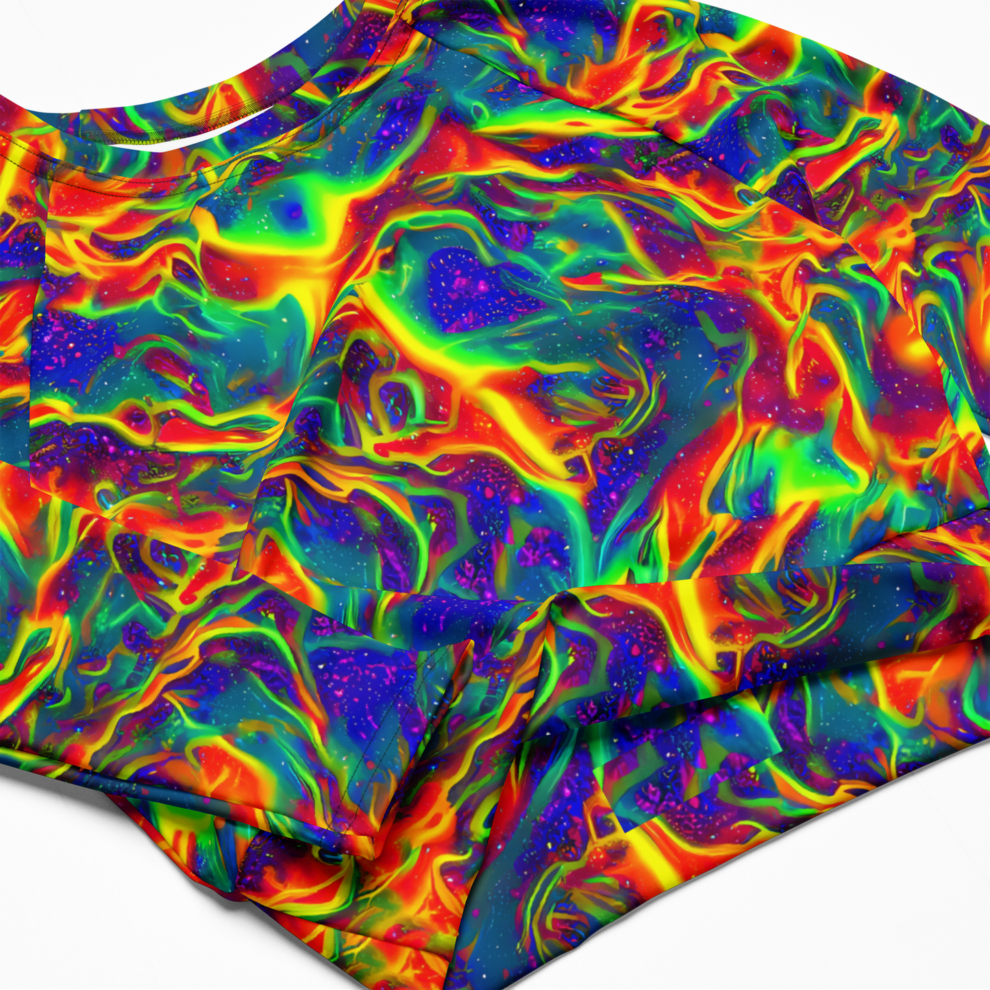 Long Sleeve Crop Top - Nebula Symphony