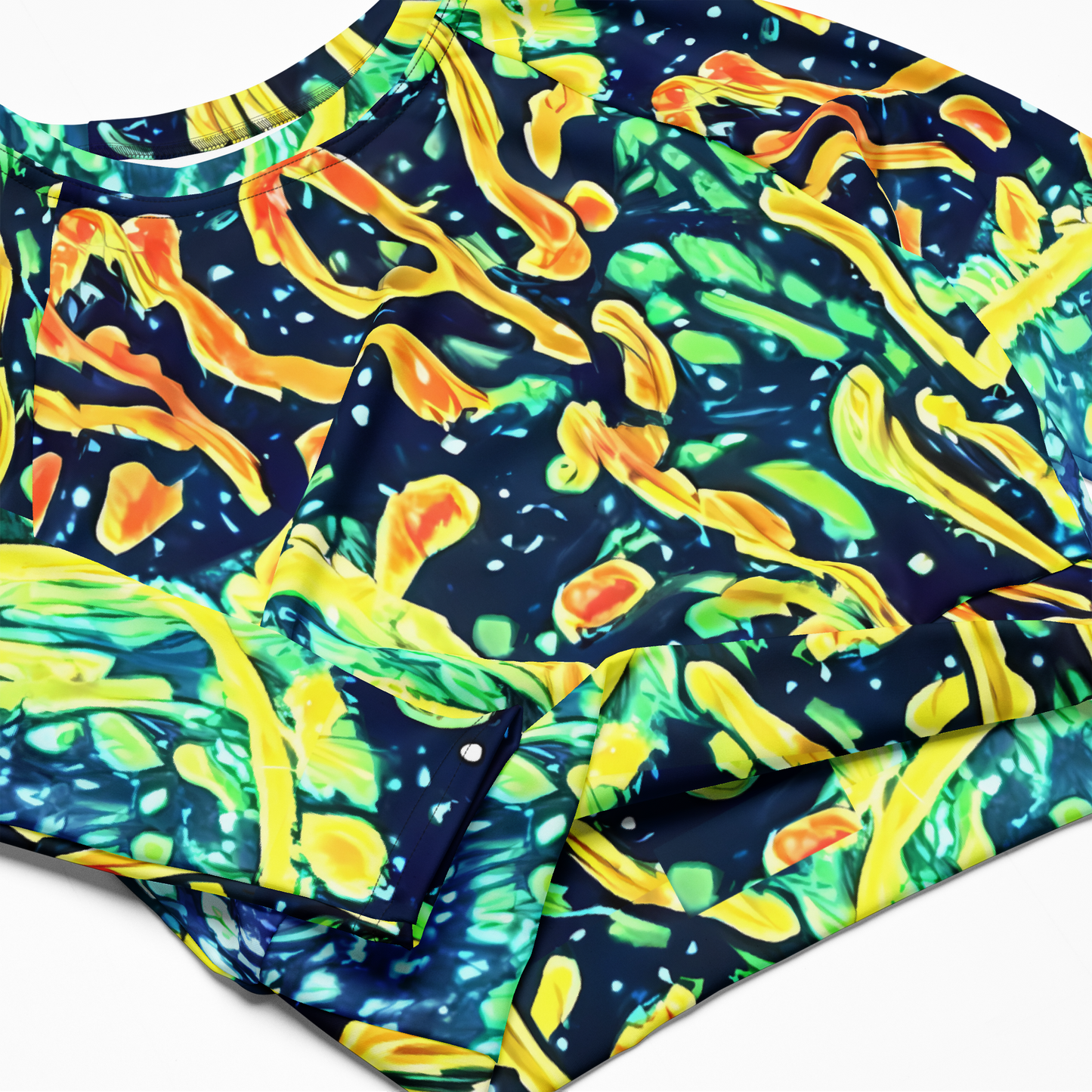 Long Sleeve Crop Top - Vortex Glow