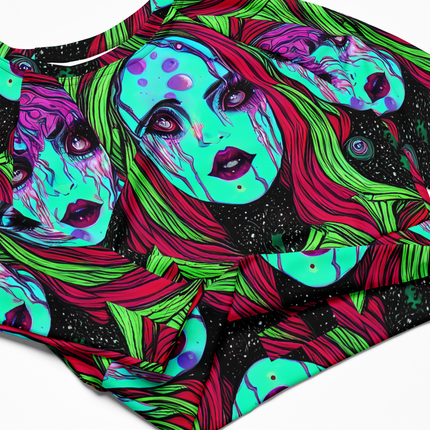 Long Sleeve Crop Top - Luminous Nightfall