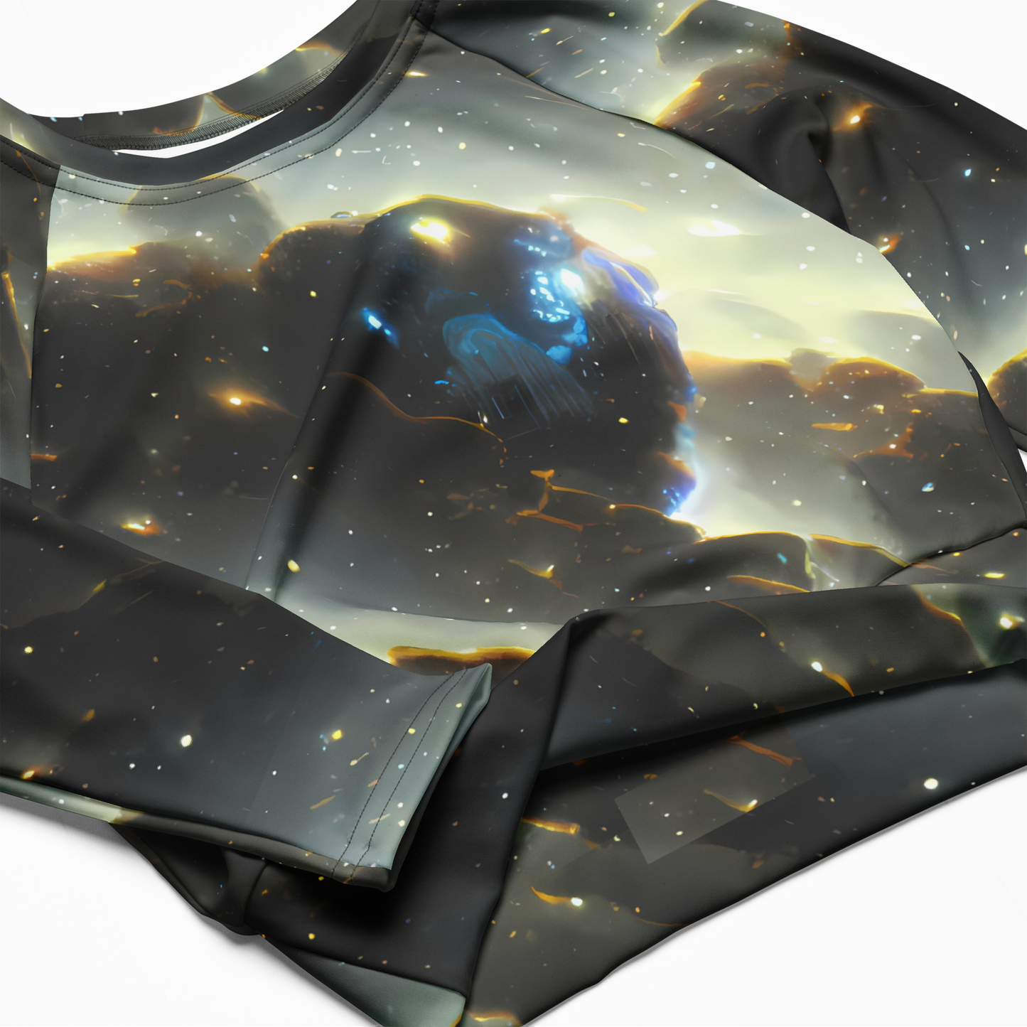 Long Sleeve Crop Top - Rutkowski Nebula