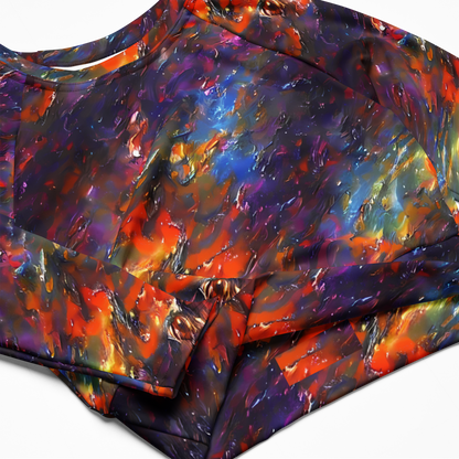 Long Sleeve Crop Top - Auroral Ripples