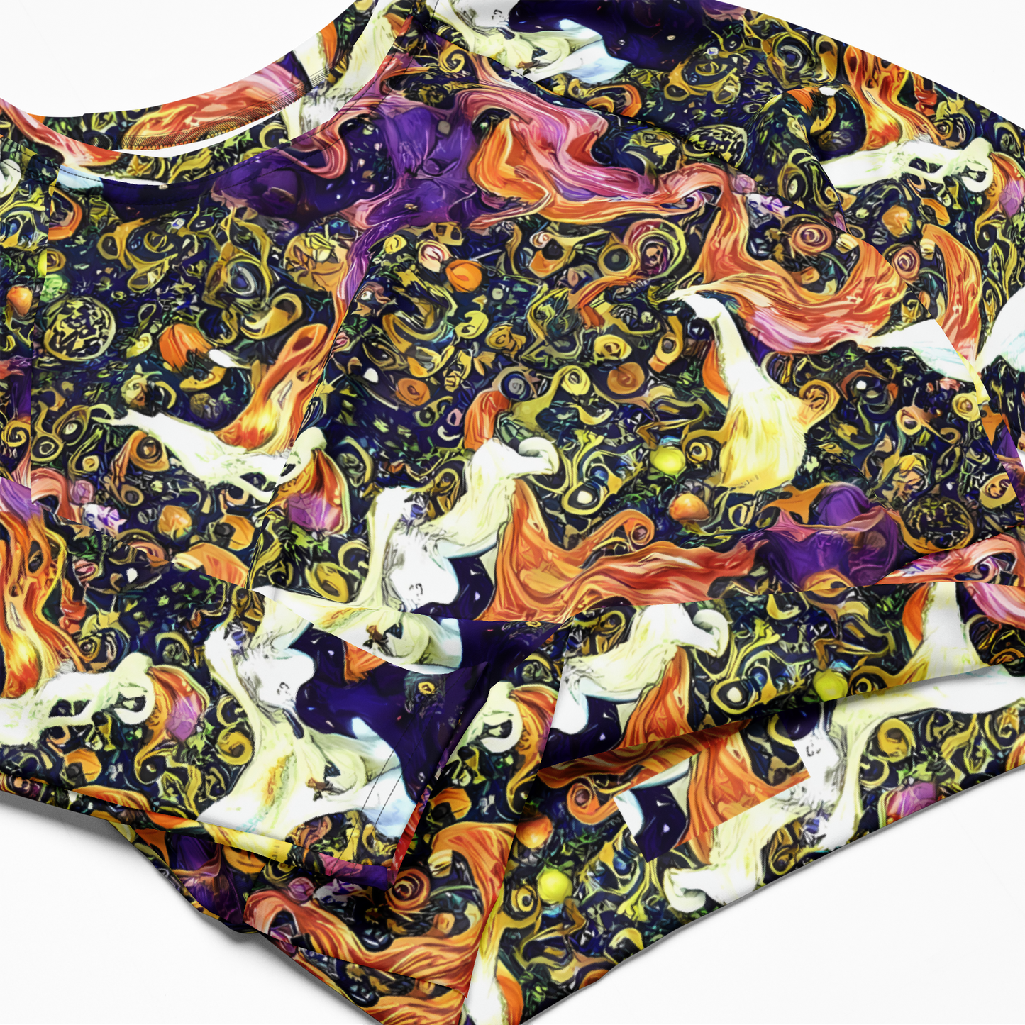 Long Sleeve Crop Top - Ethereal Waltz